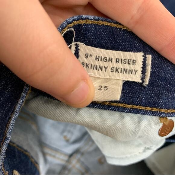 Madewell 9” High Riser Skinny Skinny Jean Dark Wash Size 25 - Picture 7 of 8
